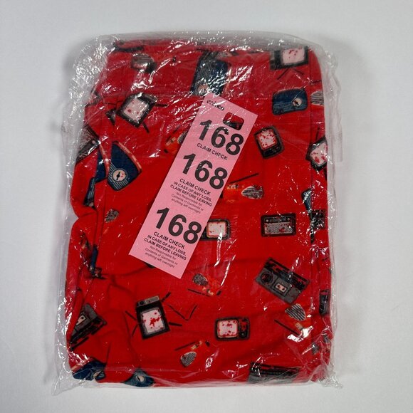 LuLaRoe Vintage Boombox Radio TV Cassette Player RED 80's Leggings One Size OS - Picture 6 of 6